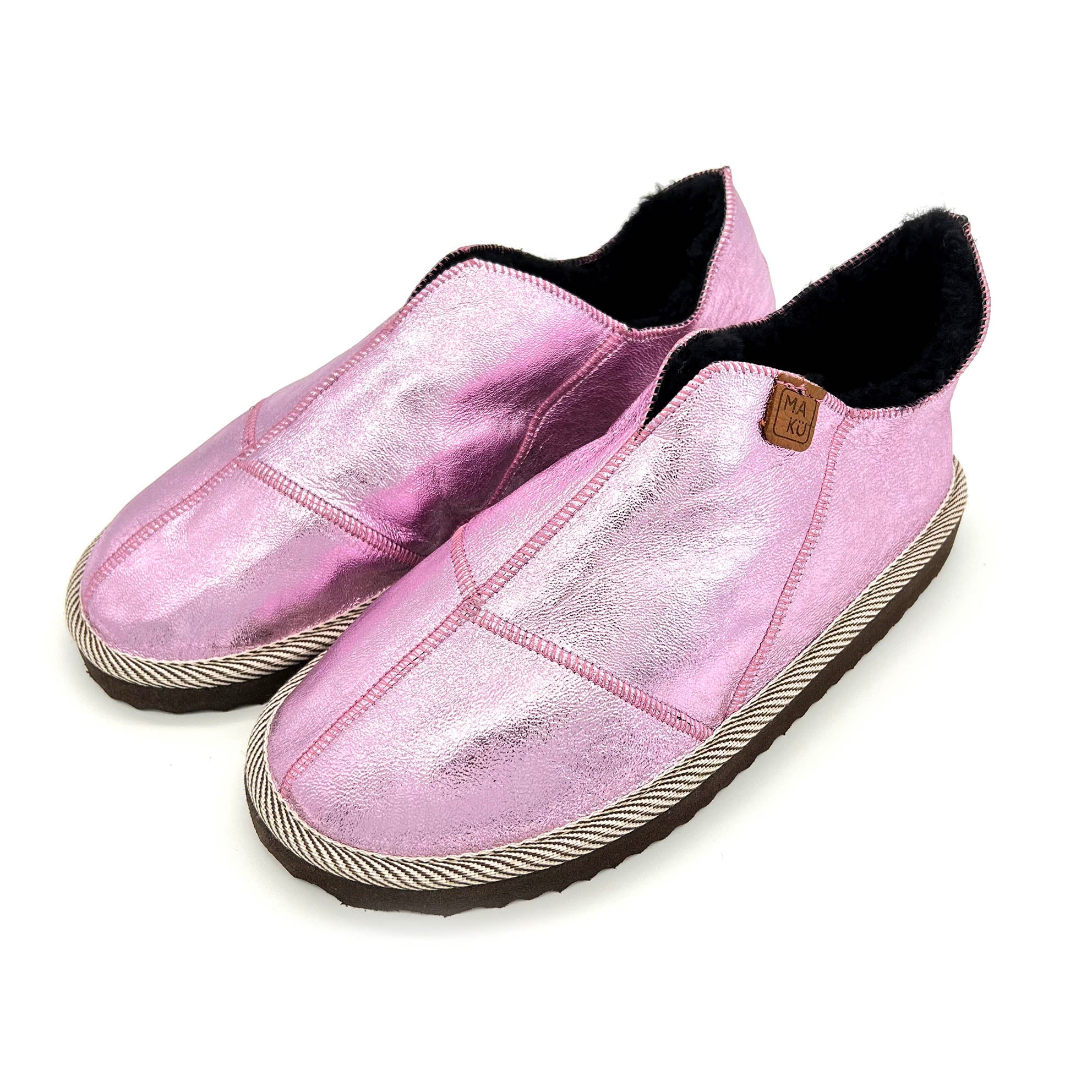 MERDANA NEW METALLIC CANDYFLOSS / Sheepskin slippers