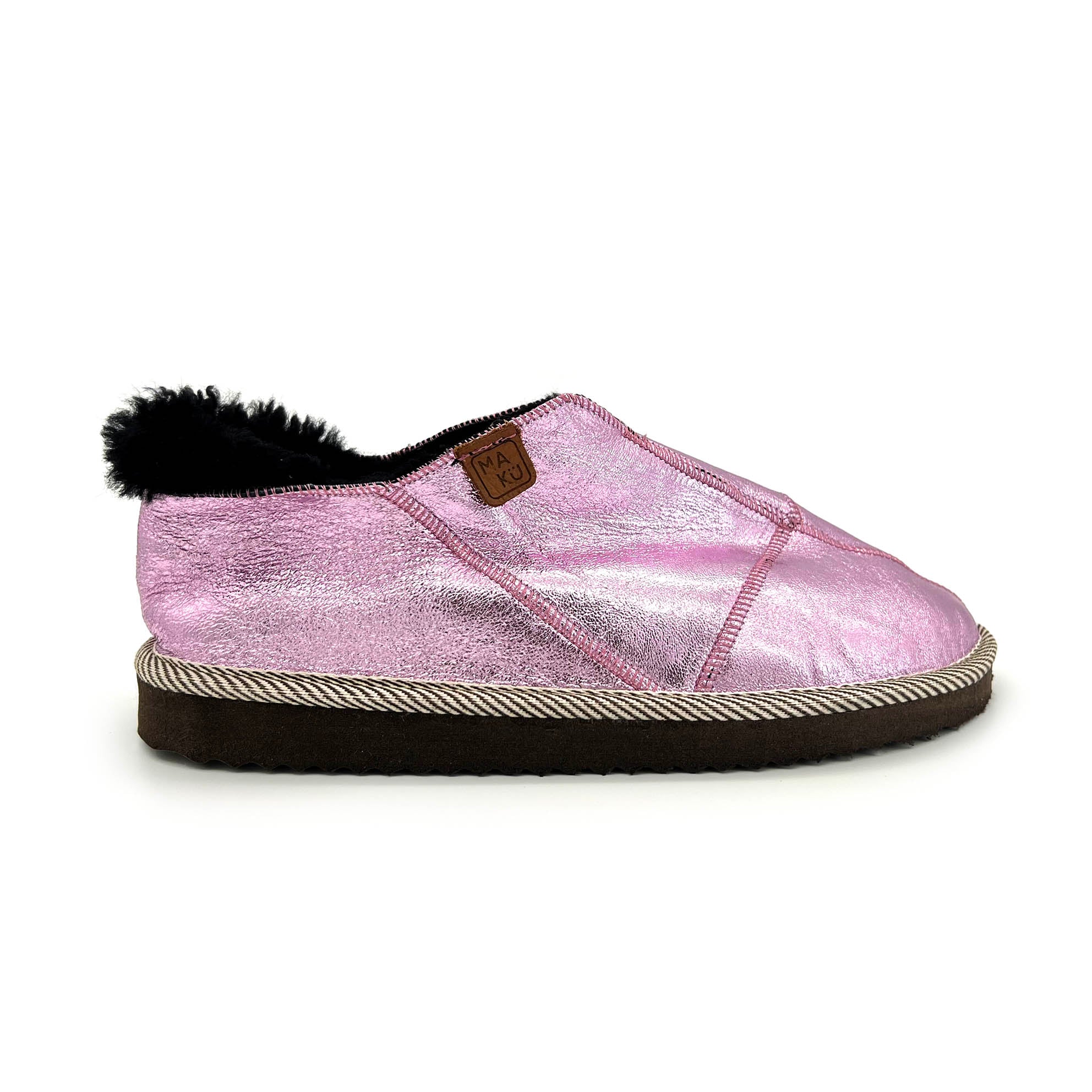 MERDANA NEW METALLIC CANDYFLOSS / Sheepskin slippers