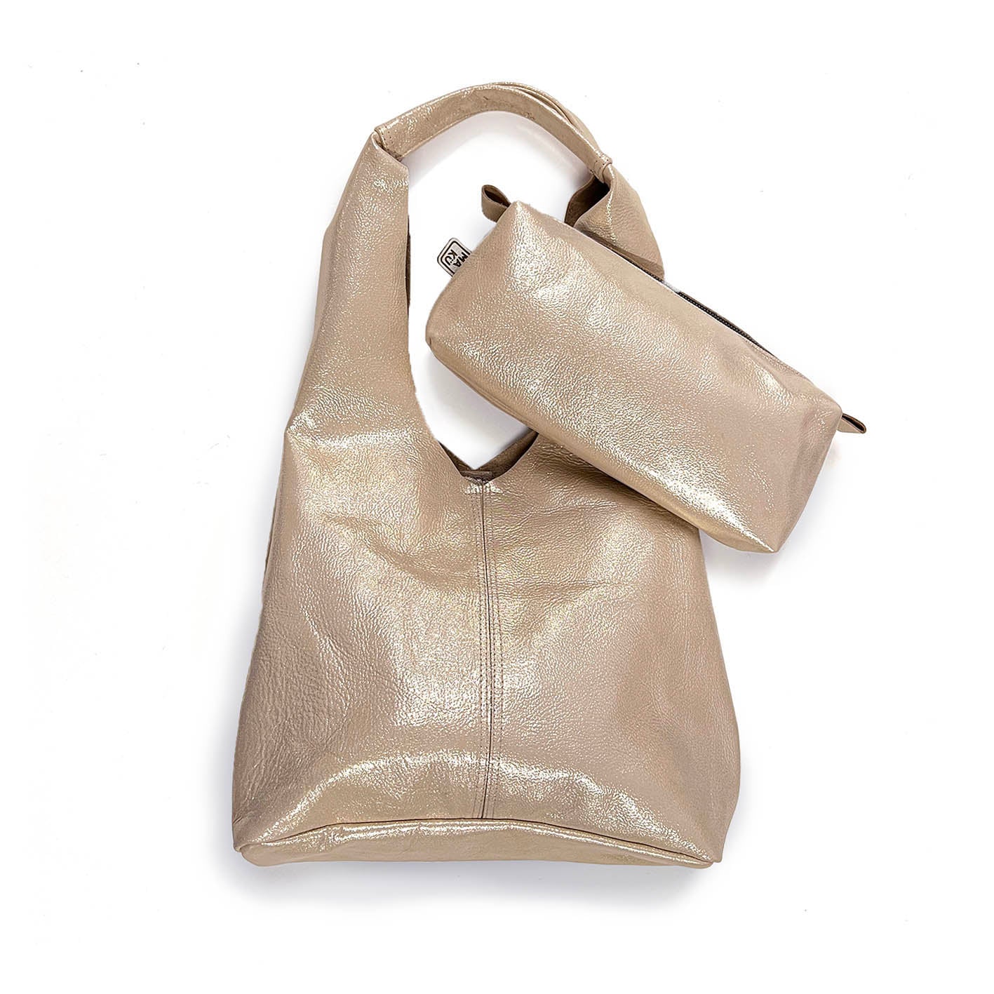 MIBA LEATHER SLOUCH BAG / Gilded Pearl