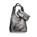 MIBA LEATHER SLOUCH BAG / Pewter Grain