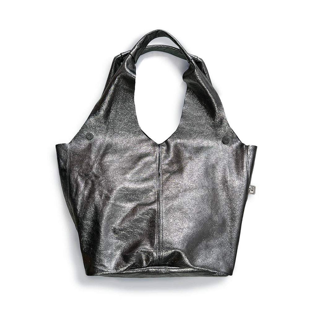 MIBA LEATHER SLOUCH BAG / Pewter Grain
