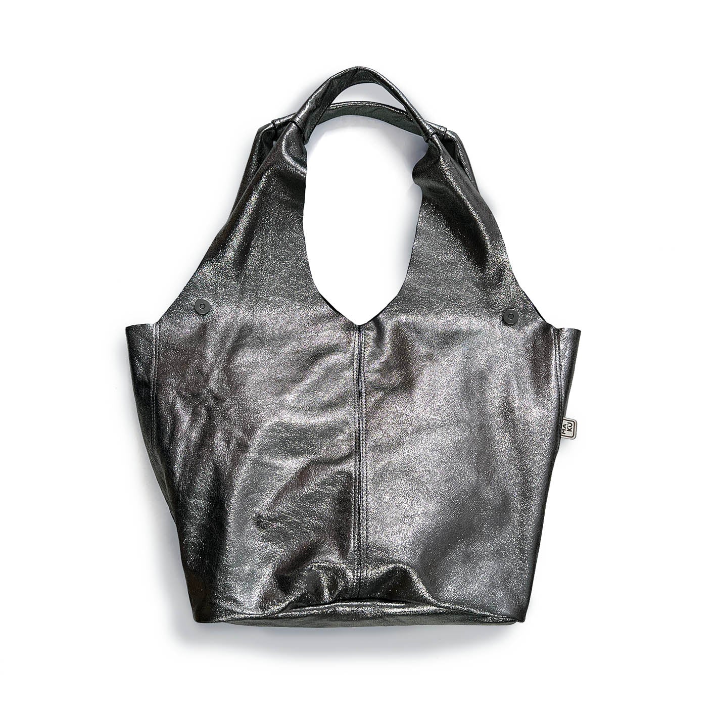 MIBA LEATHER SLOUCH BAG / Pewter Grain