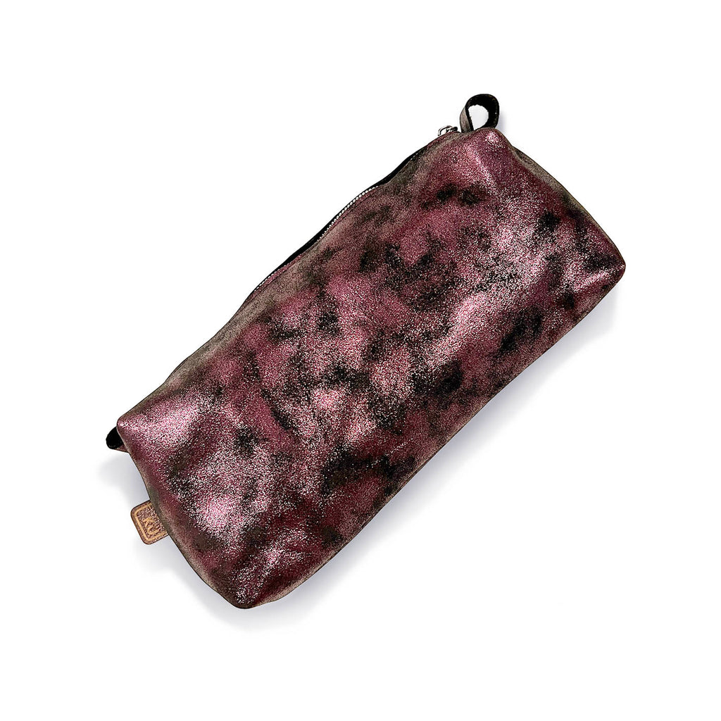 MIBA LEATHER SLOUCH BAG / Mottled Plum Sheen