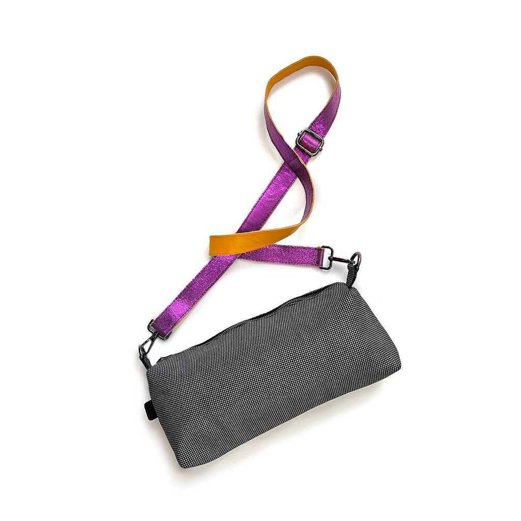 MIBA LEATHER Silver Grid / Cross-Body Bag