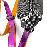 MIBA LEATHER Silver Grid / Cross-Body Bag