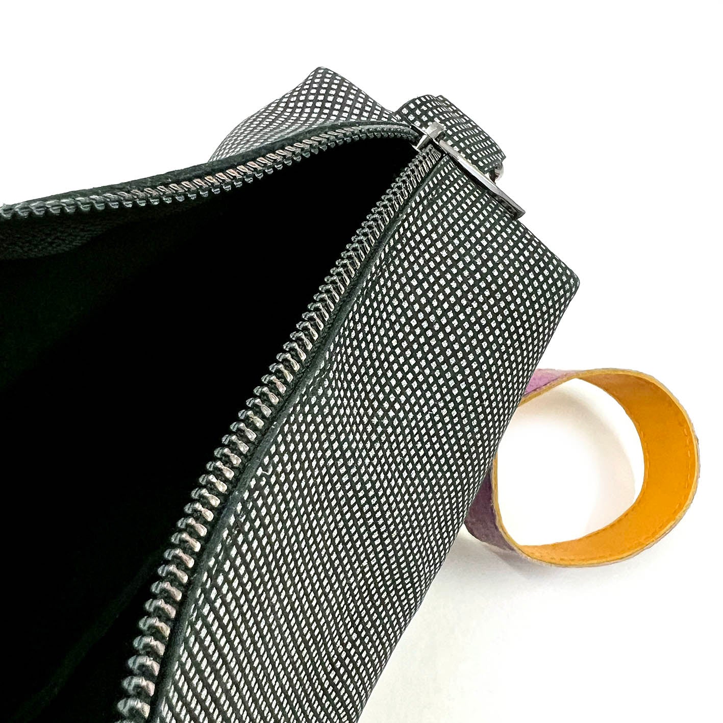 MIBA LEATHER Silver Grid / Cross-Body Bag