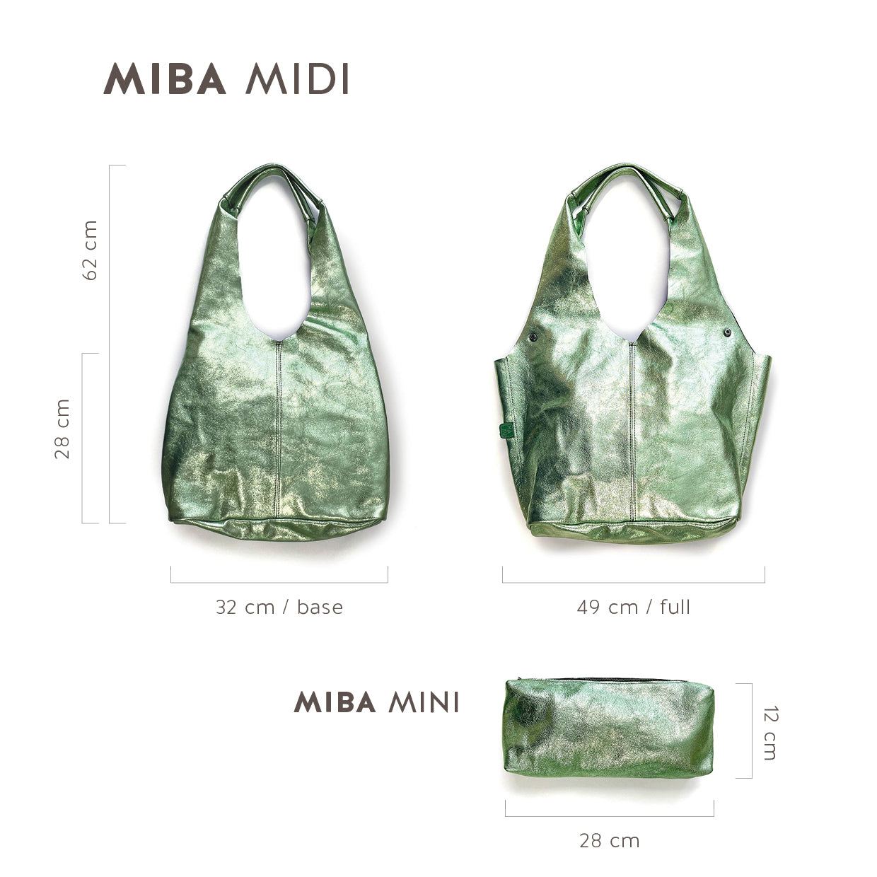 MIBA LEATHER SLOUCH BAG / Mottled Plum Sheen
