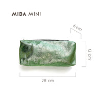 MIBA MINI LEATHER BAG / Silver + Grey Snake Print