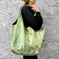 MIBA LEATHER SLOUCH BAG / Golden Snake