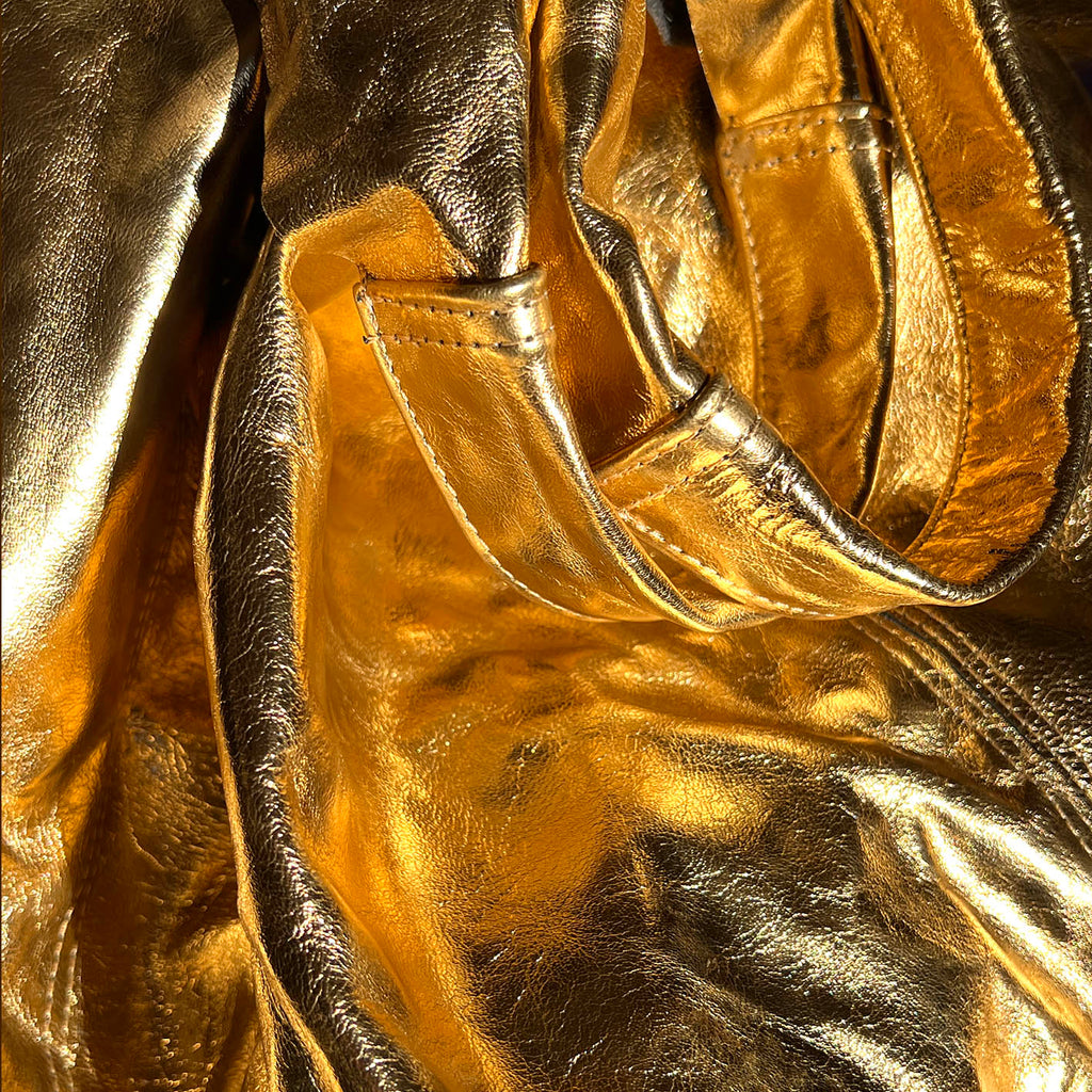 MIBA LEATHER SLOUCH BAG / Gold Leaf