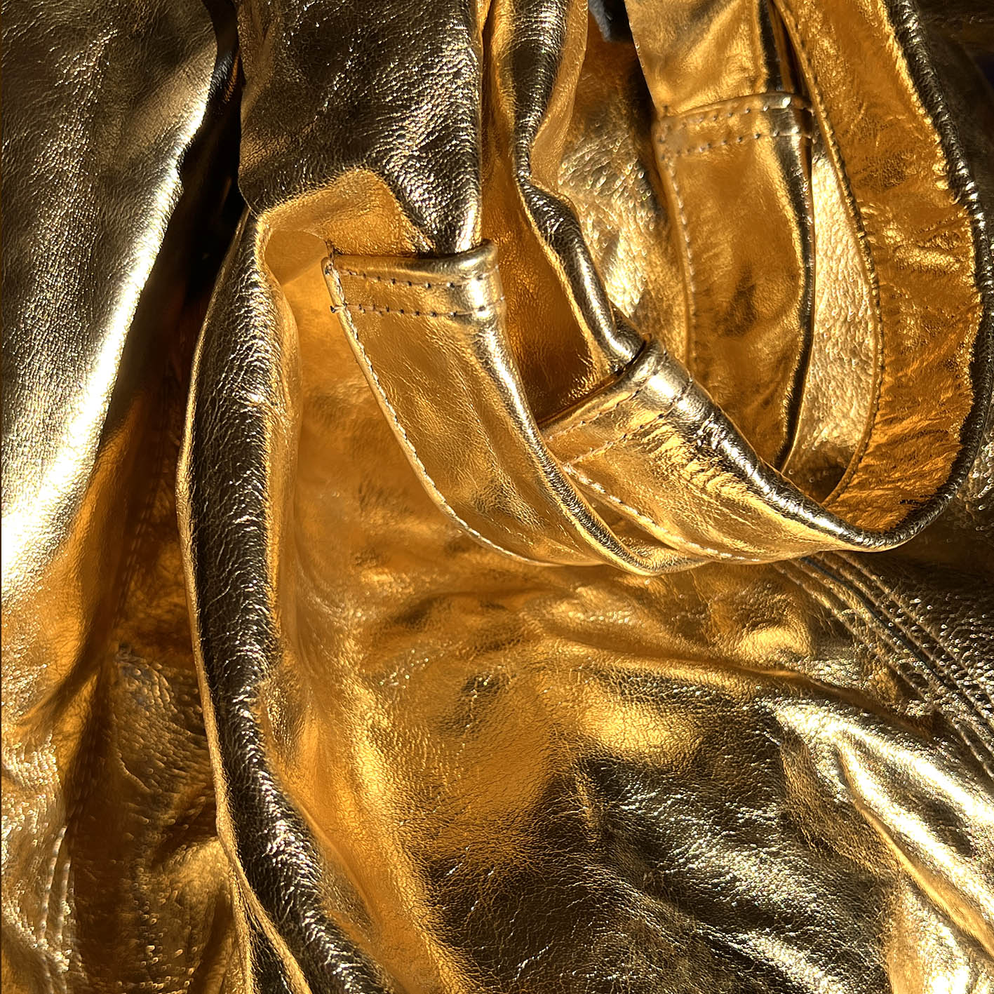 MIBA LEATHER SLOUCH BAG / Gold Leaf