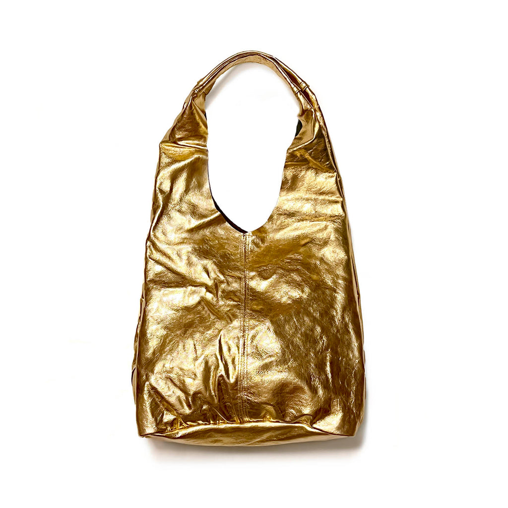 MIBA LEATHER SLOUCH BAG / Gold Leaf