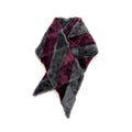 YAMA STRIPE Patchwork Sheepskin Scarf / Aubergine + Grey