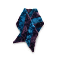 YAMA STRIPE Patchwork Sheepskin Scarf / Teal + Plum