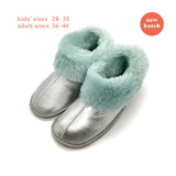 PATIQ AQUA SILVER / Sheepskin slippers