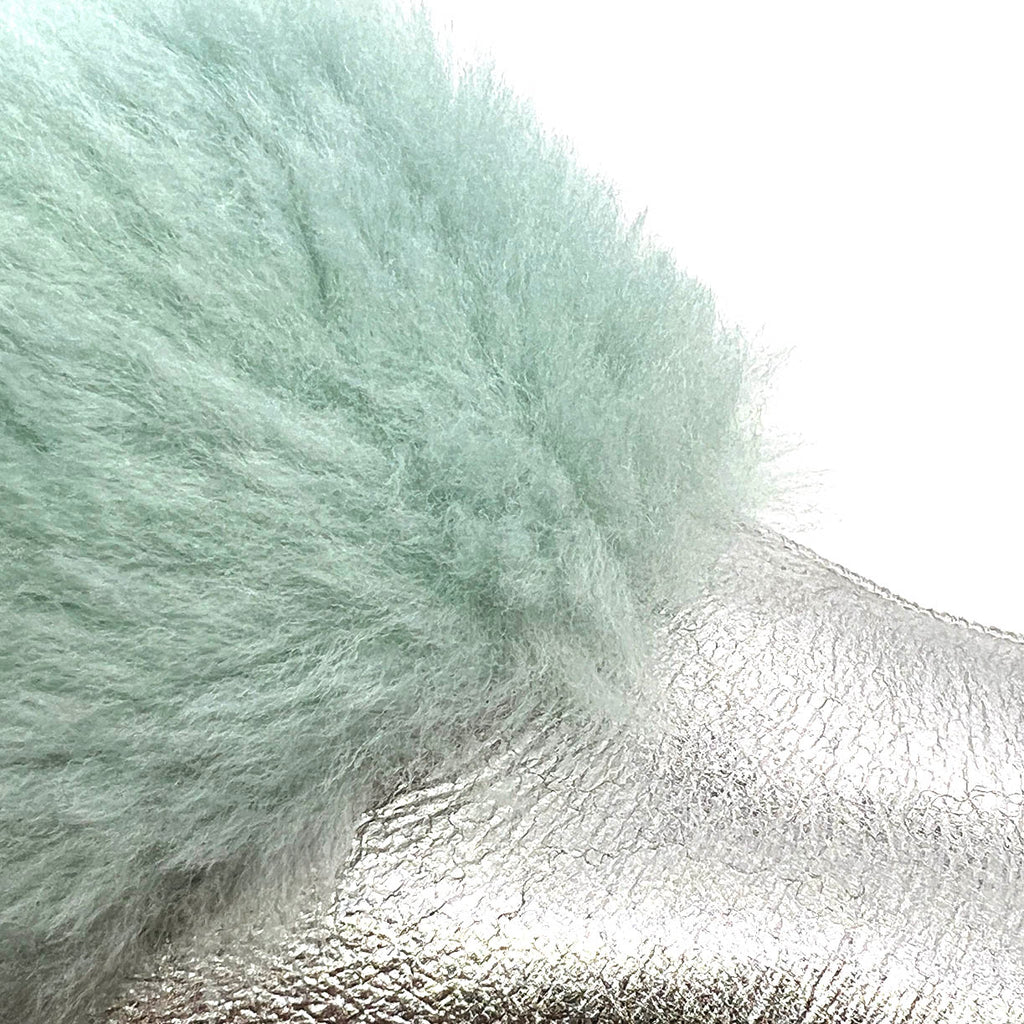 PATIQ AQUA + SILVER / Sheepskin slippers