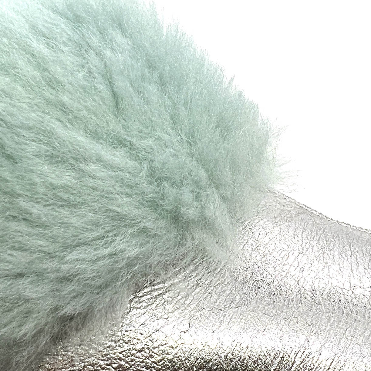 PATIQ AQUA + SILVER / Sheepskin slippers