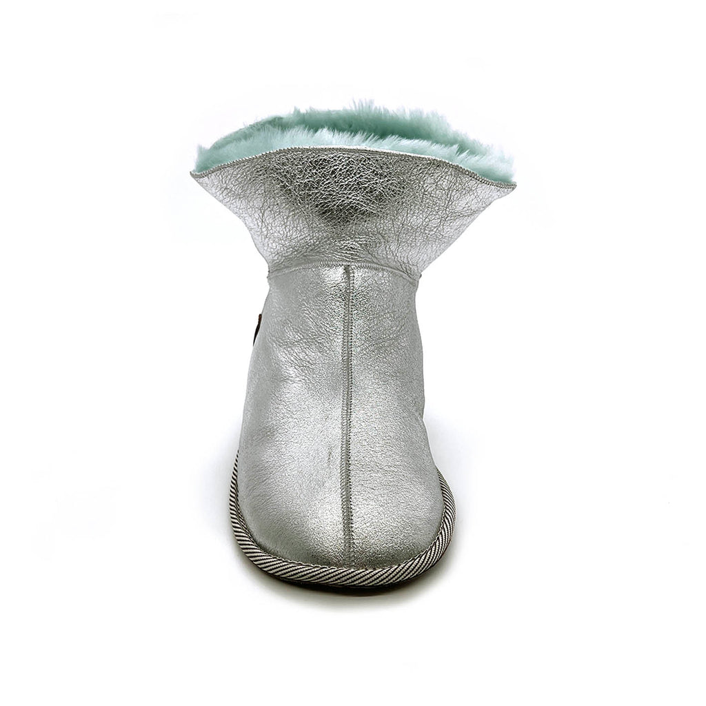 PATIQ AQUA + SILVER / Sheepskin slippers