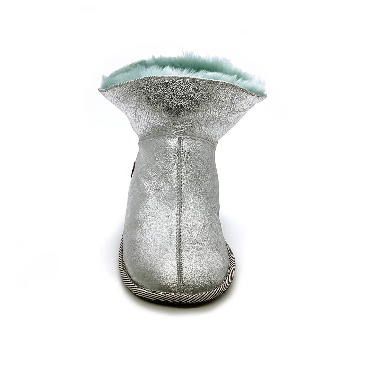 PATIQ AQUA + SILVER / Sheepskin slippers