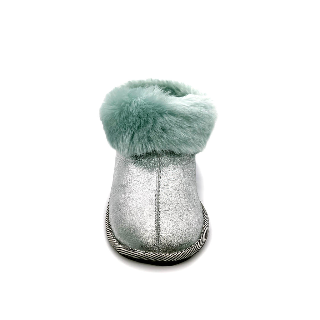 PATIQ AQUA + SILVER / Sheepskin slippers
