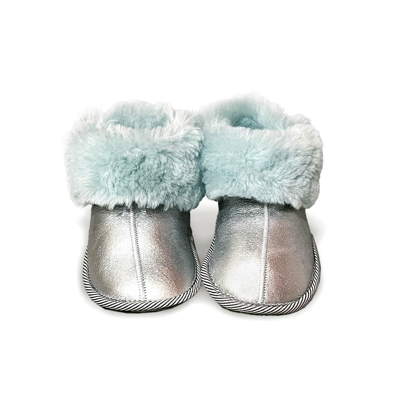 PATIQ AQUA + SILVER / Sheepskin slippers