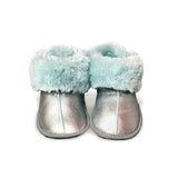 PATIQ AQUA SILVER / Sheepskin slippers