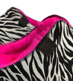 POLIN ZEBRA PRINT + HOT PINK / Sheepskin slippers