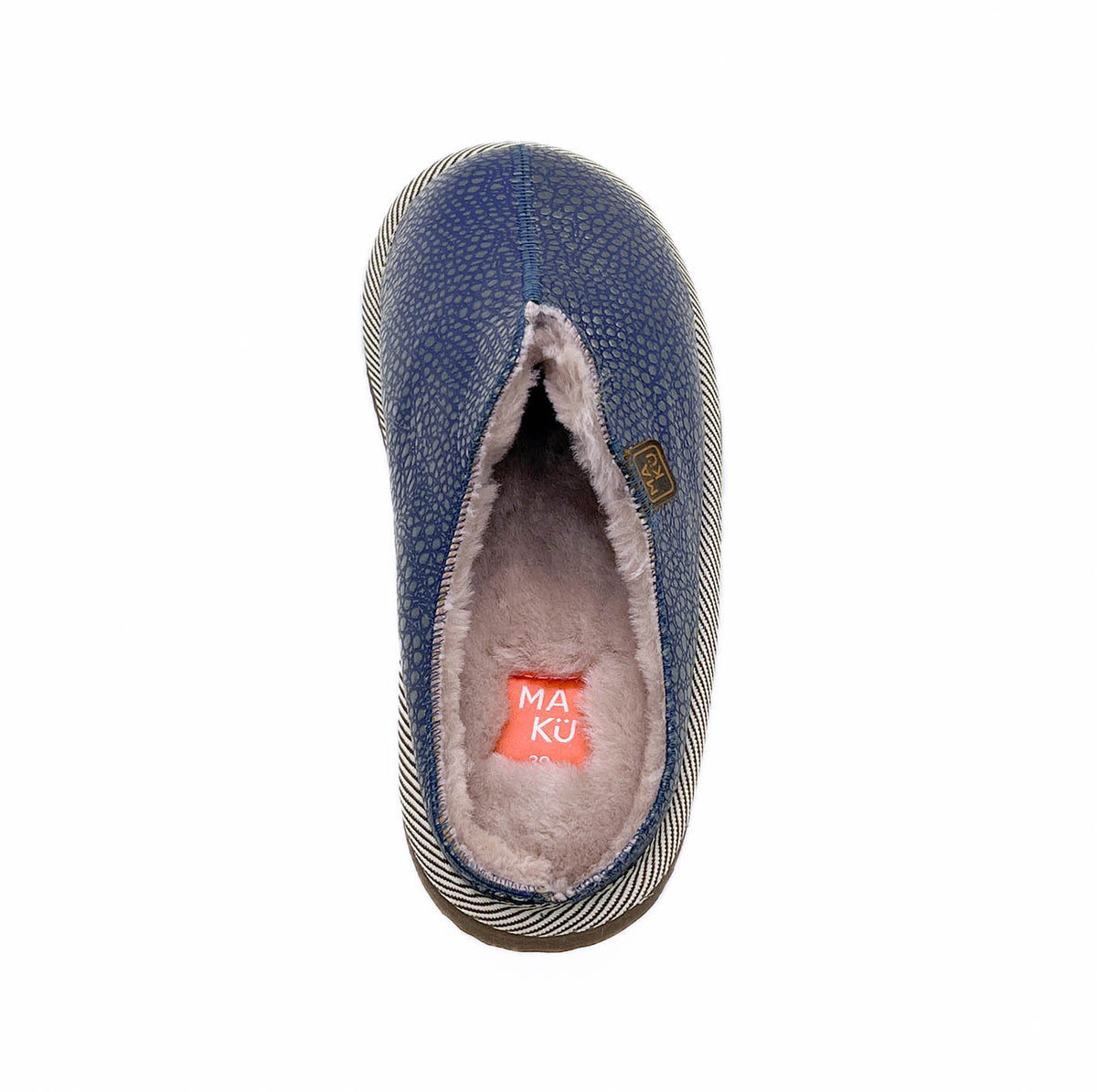 POLIN BLUE DRAGON + POWDER PINK / Sheepskin slippers