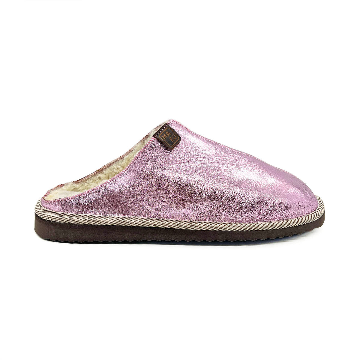 POLIN METALLIC CANDYFLOSS + NATURAL / Sheepskin slippers