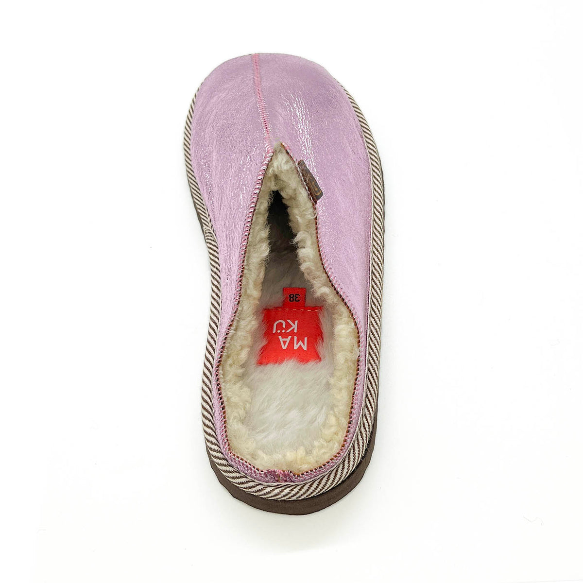 POLIN METALLIC CANDYFLOSS + NATURAL / Sheepskin slippers