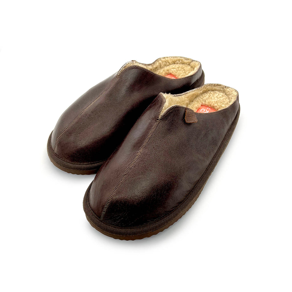 POLIN SOFA BROWN + OATMEAL / Sheepskin slippers
