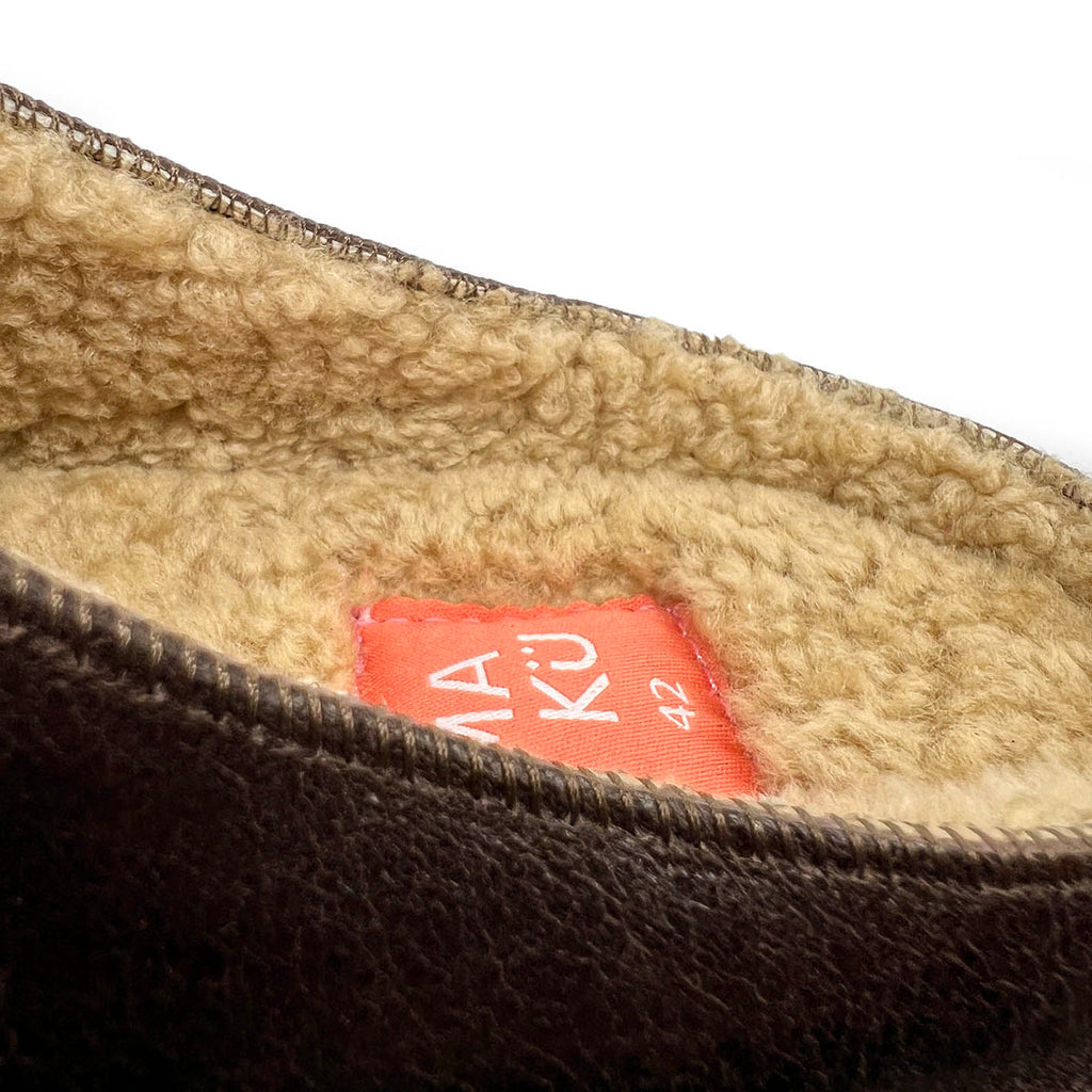 POLIN SOFA BROWN + OATMEAL / Sheepskin slippers
