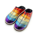 POLIN METALLIC RAINBOW + BLACK / Sheepskin slippers
