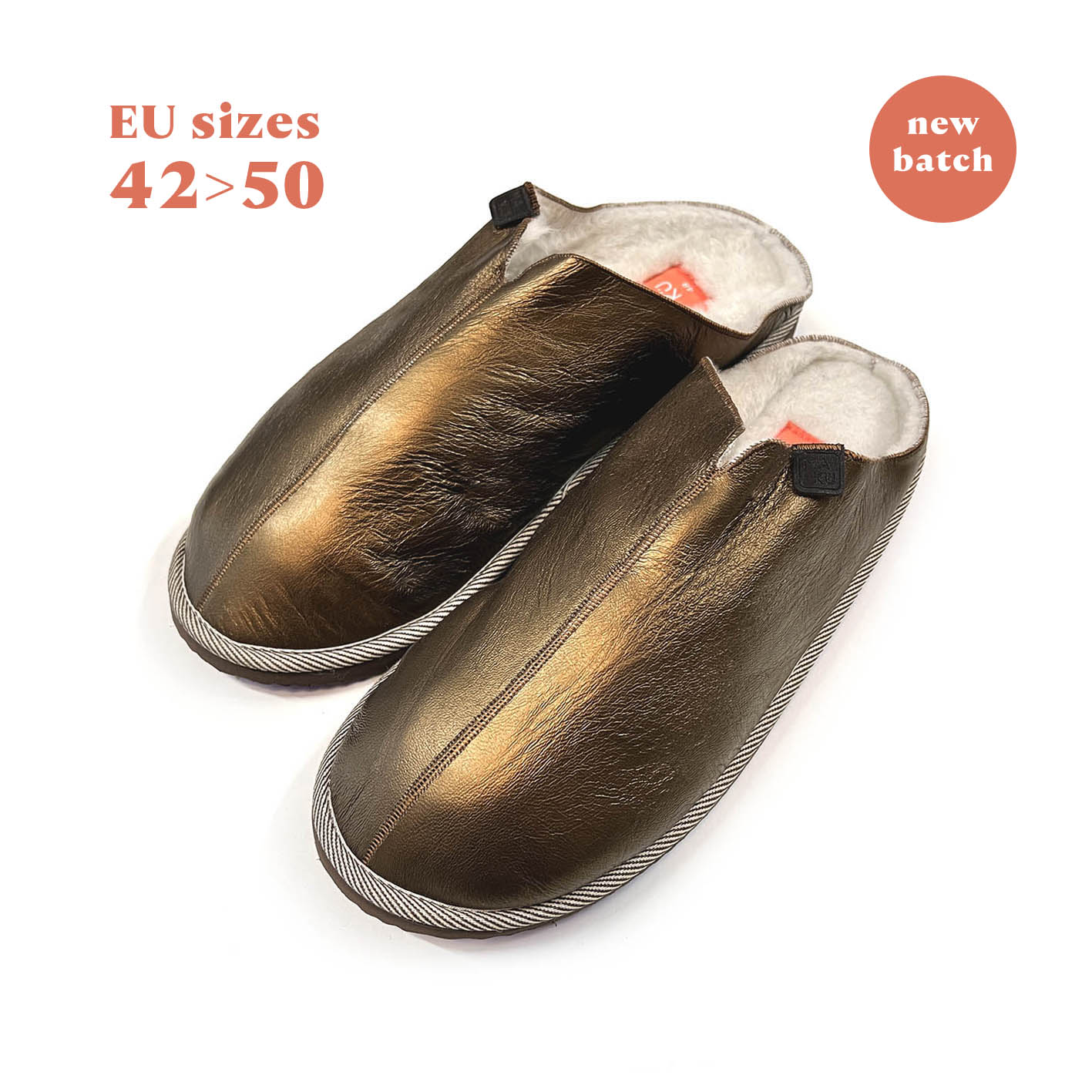 POLIN YELLOW BRONZE / Sheepskin slippers