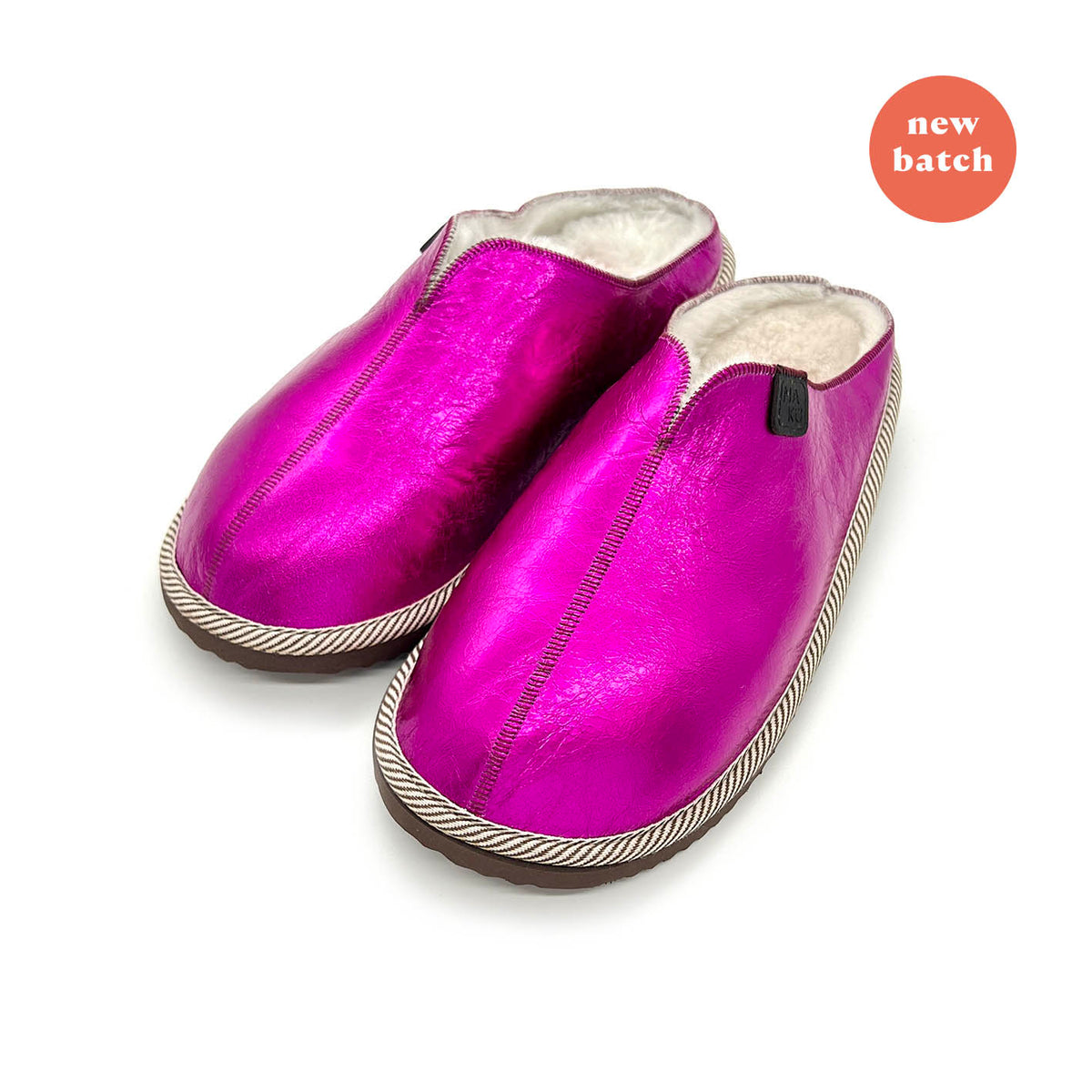 POLIN POWER PINK + NATURAL / Sheepskin slippers