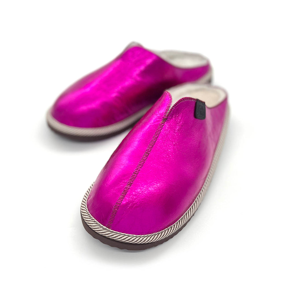 POLIN POWER PINK + NATURAL / Sheepskin slippers