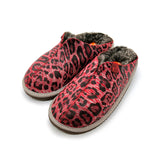 POLIN PUNK LEOPARD RASPBERRY / Sheepskin slippers