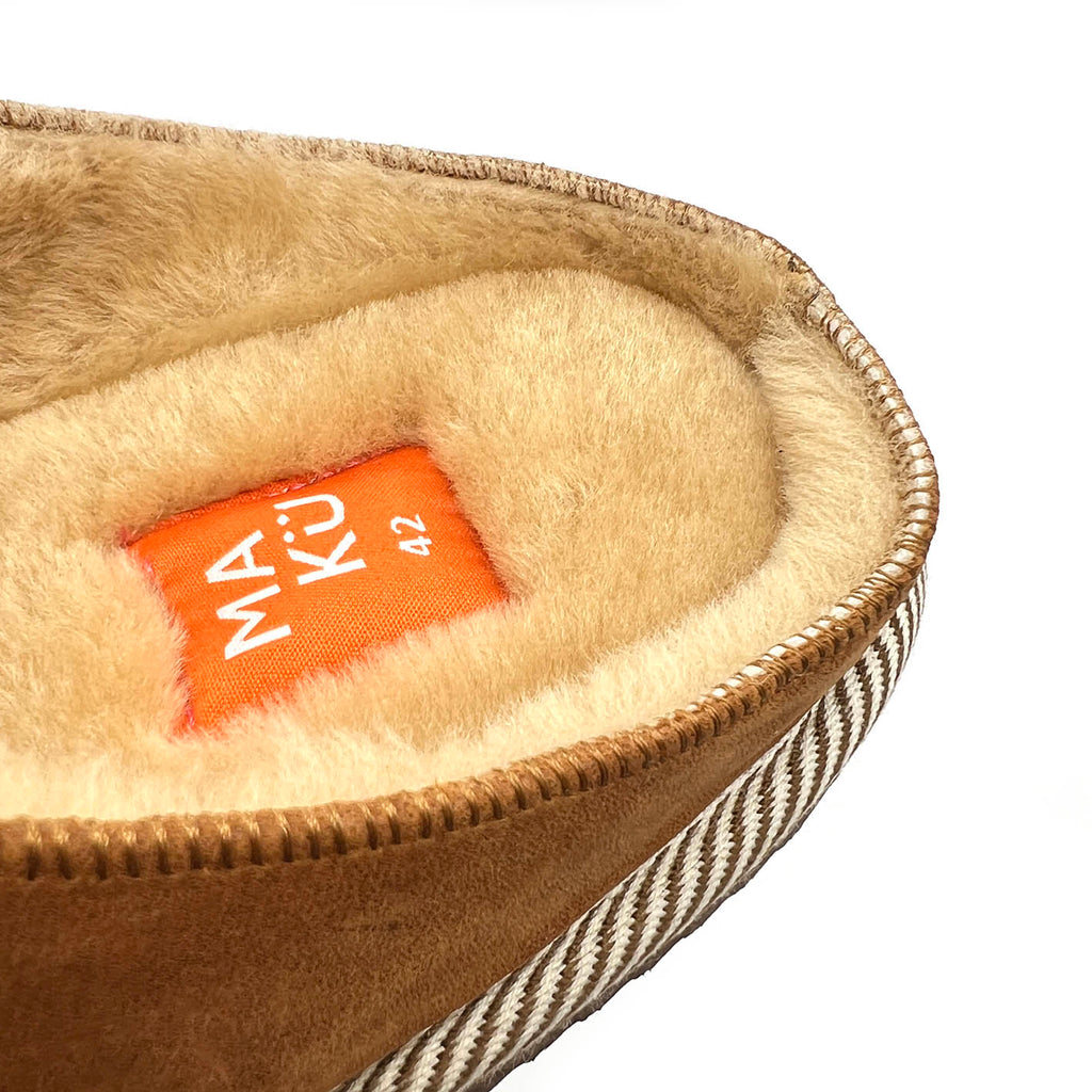 POLIN TAN + OATMEAL / Sheepskin slippers