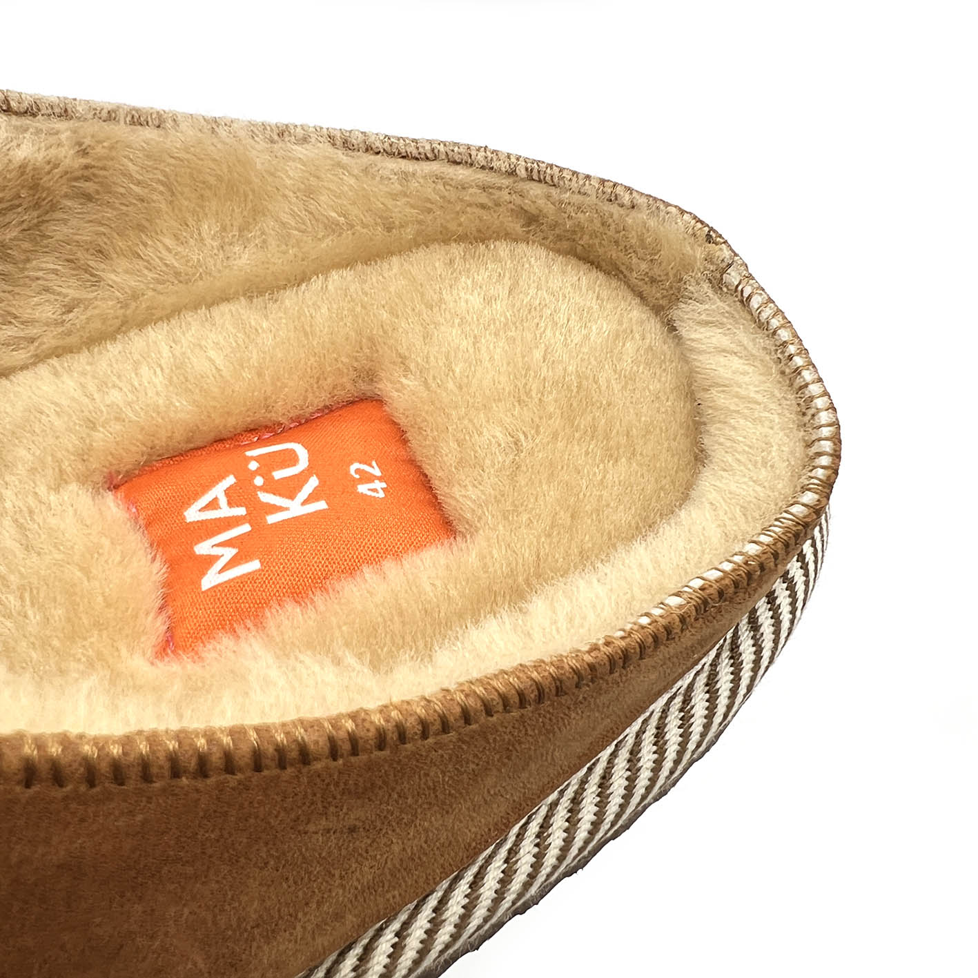 POLIN TAN + OATMEAL / Sheepskin slippers