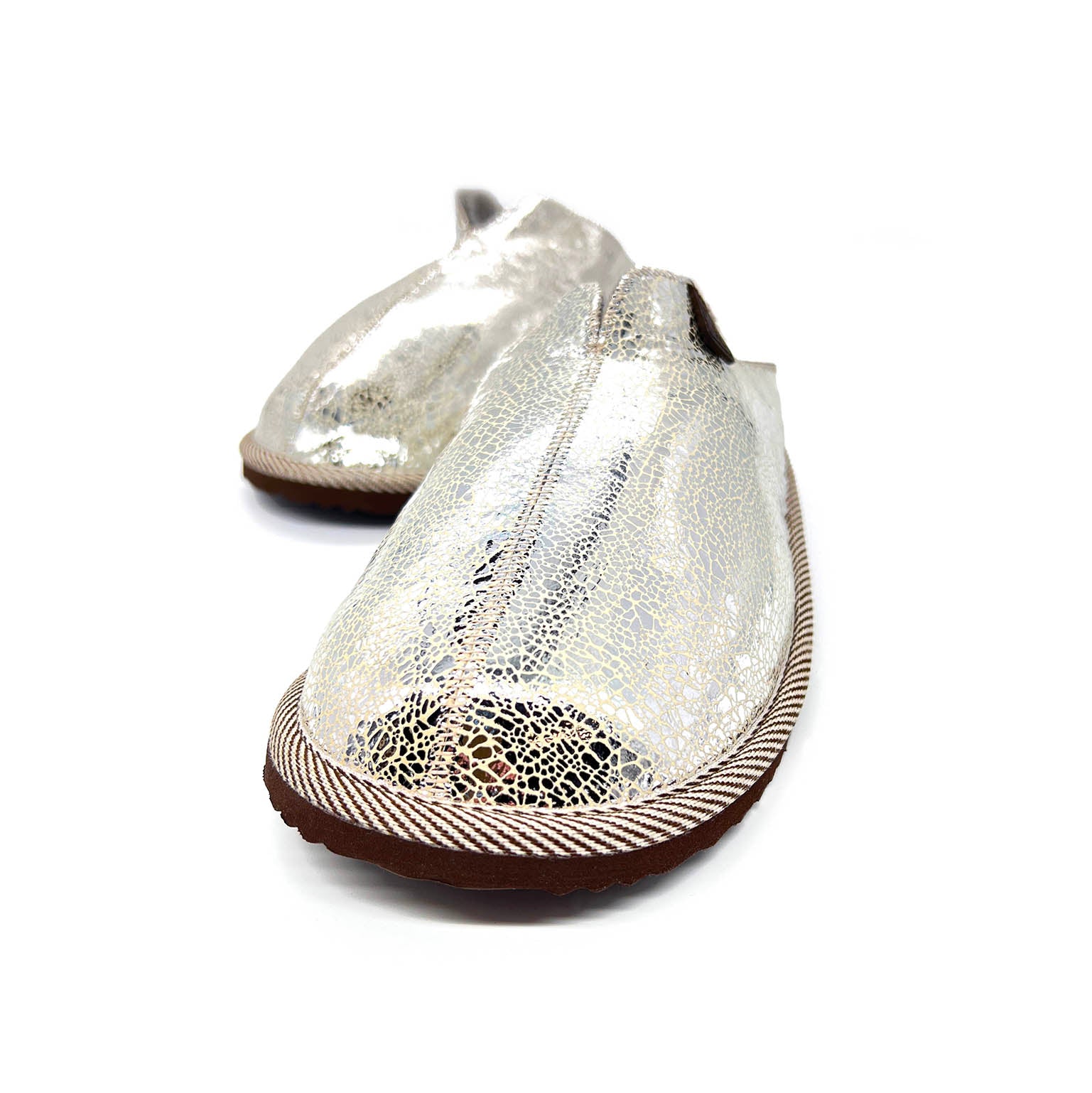 POLIN MOSAIC MIRROR + GREY / Sheepskin slippers