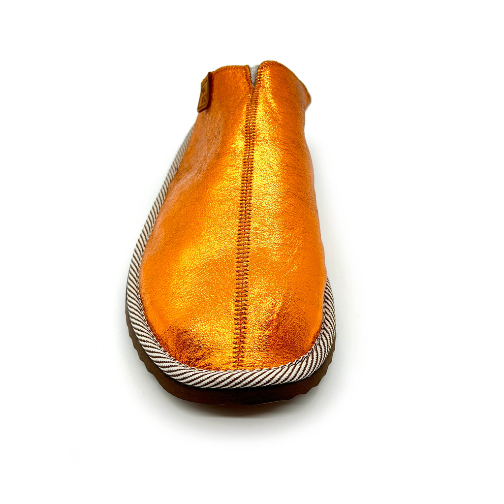 POLIN METALLIC TANGERINE NEW / Sheepskin slippers