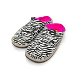 POLIN ZEBRA PRINT + NEON PINK / Sheepskin slippers