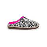 POLIN ZEBRA PRINT + NEON PINK / Sheepskin slippers
