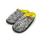 POLIN ZEBRA PRINT + NEON YELLOW / Sheepskin slippers