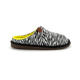 POLIN ZEBRA PRINT + NEON YELLOW / Sheepskin slippers