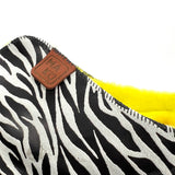 POLIN ZEBRA PRINT + NEON YELLOW / Sheepskin slippers
