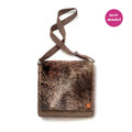 POSTINO Taupe Sheepskin + Suede / Courier bag