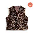 TAIGA Sheepskin Waistcoat - Cocoa + Brown Animal Print / Natural