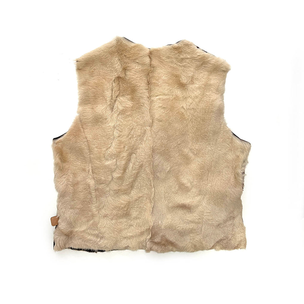 TAIGA Sheepskin Waistcoat - Cocoa + Brown Animal Print / Natural