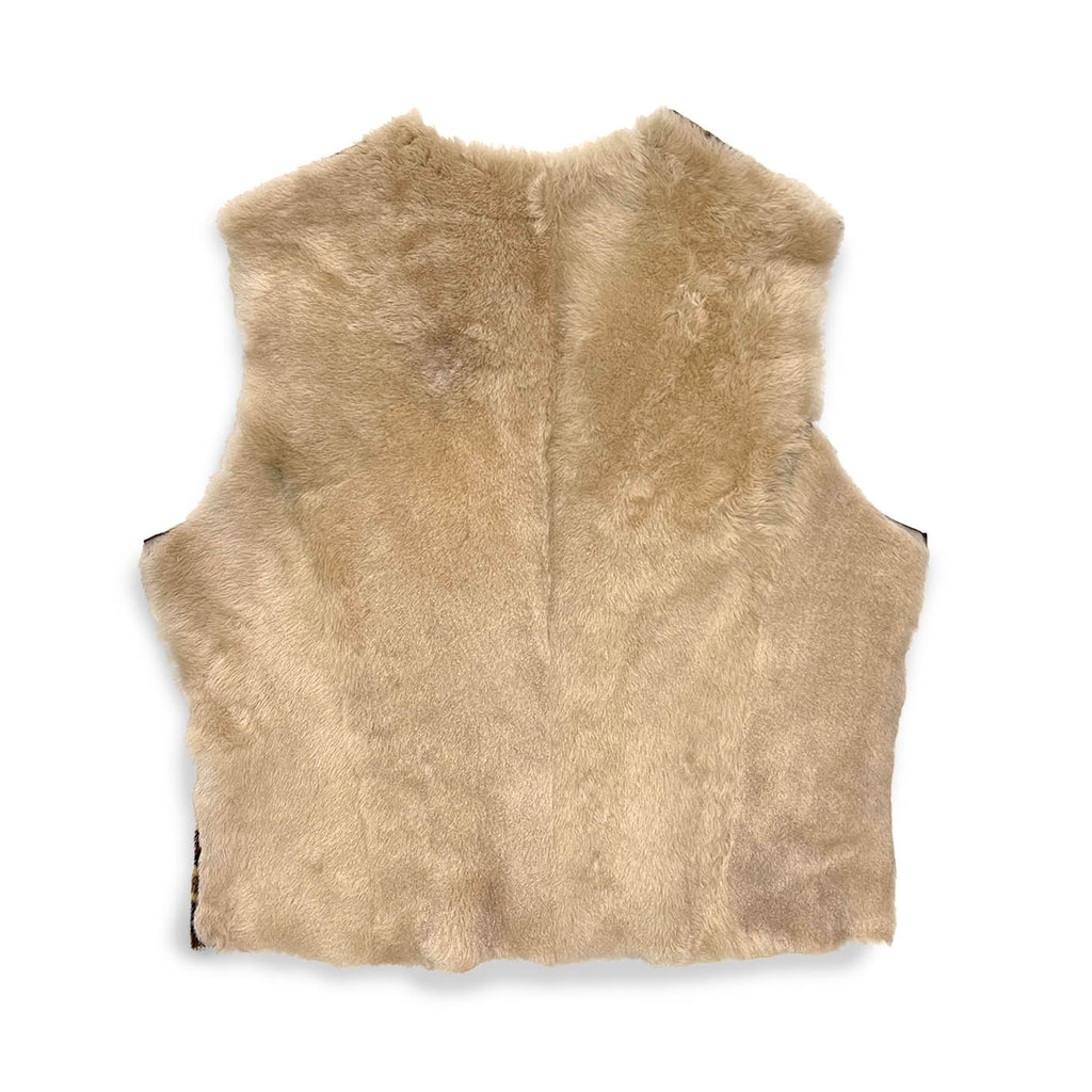 TAIGA Sheepskin Waistcoat - Gold Leopard / Natural